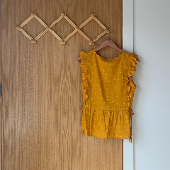 MADEWELL Side-Tie Ruffle Peplum Top in Polka Dot - Picture 2 of 8